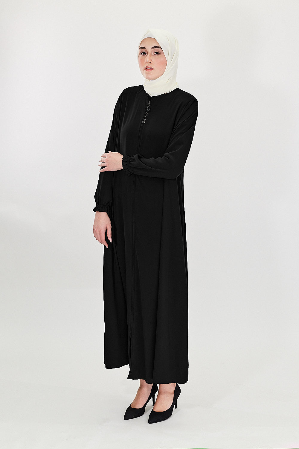 Verdant Grace Modest Abaya Black Dana Fashion