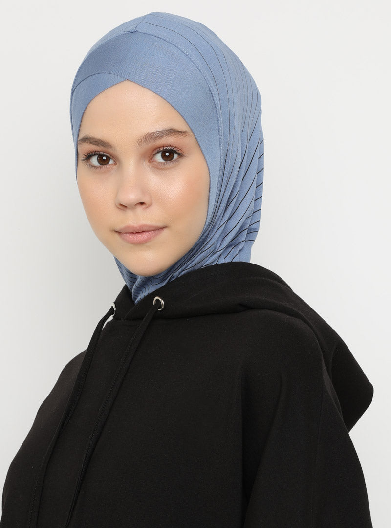 Striped Sport Hijab | Blue