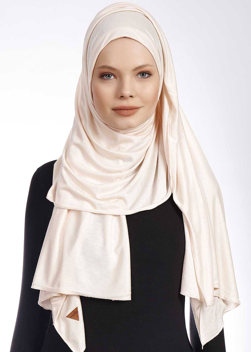 Premium Jersey Hijab  Light Beige – Dana Fashion