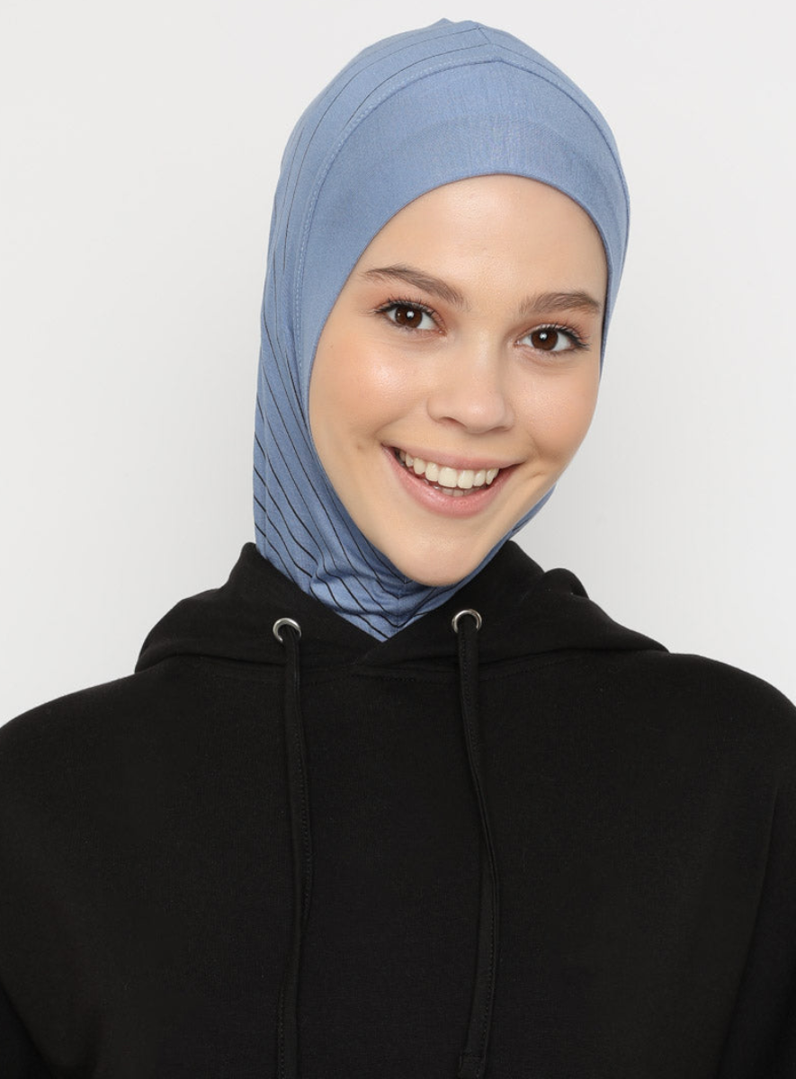 Striped Sport Hijab | Blue