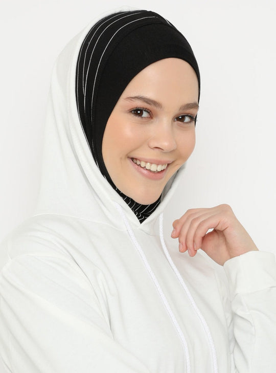 Striped Sport Hijab | Black