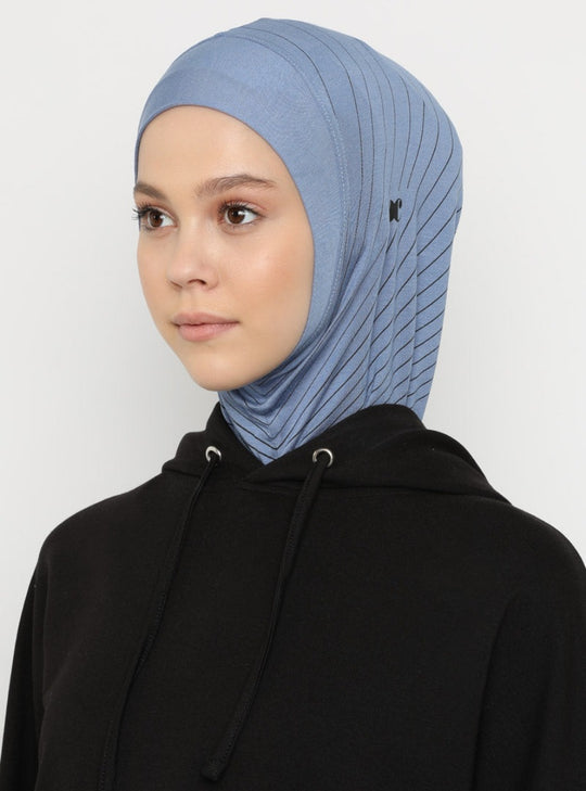 Striped Sport Hijab | Blue