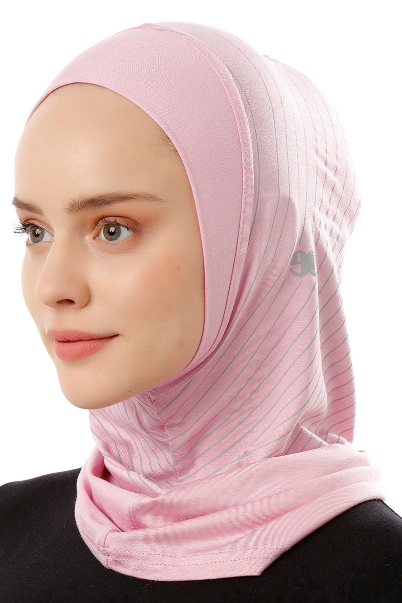 Striped Sport Hijab | Light Pink