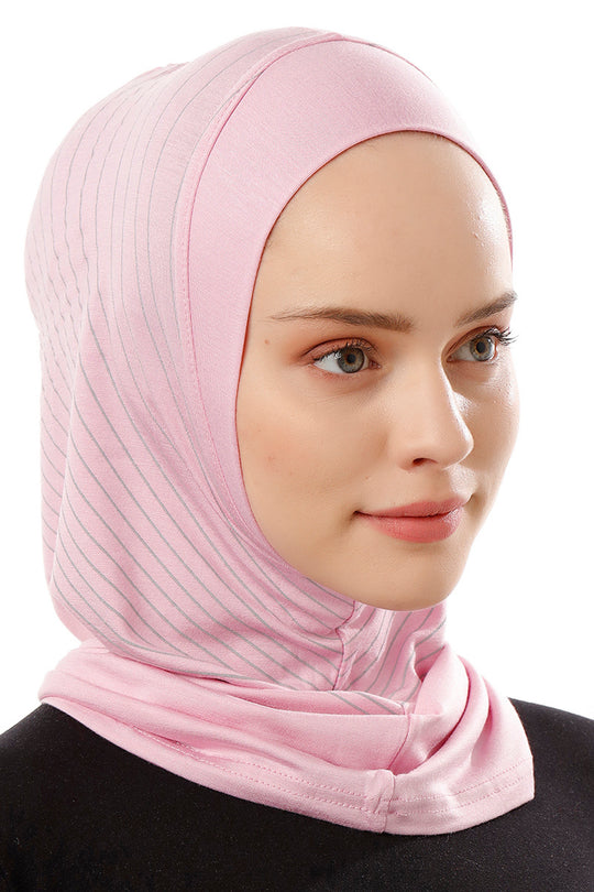 Striped Sport Hijab | Light Pink