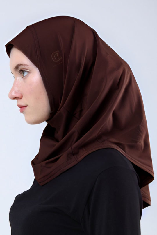 Elegant Full-Coverage Sport Hijab  | Brown