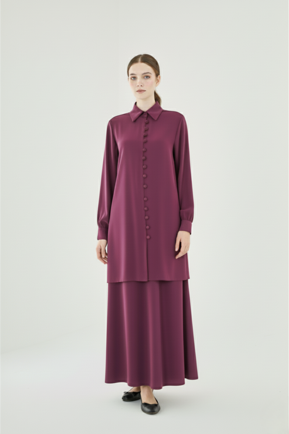 Dana Modest Skirt Set | Maroon