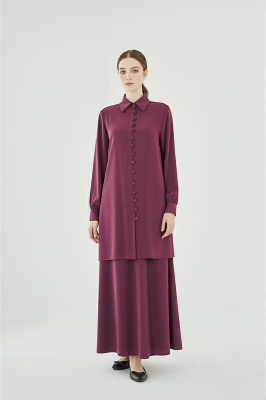 Dana Modest Skirt Set | Maroon