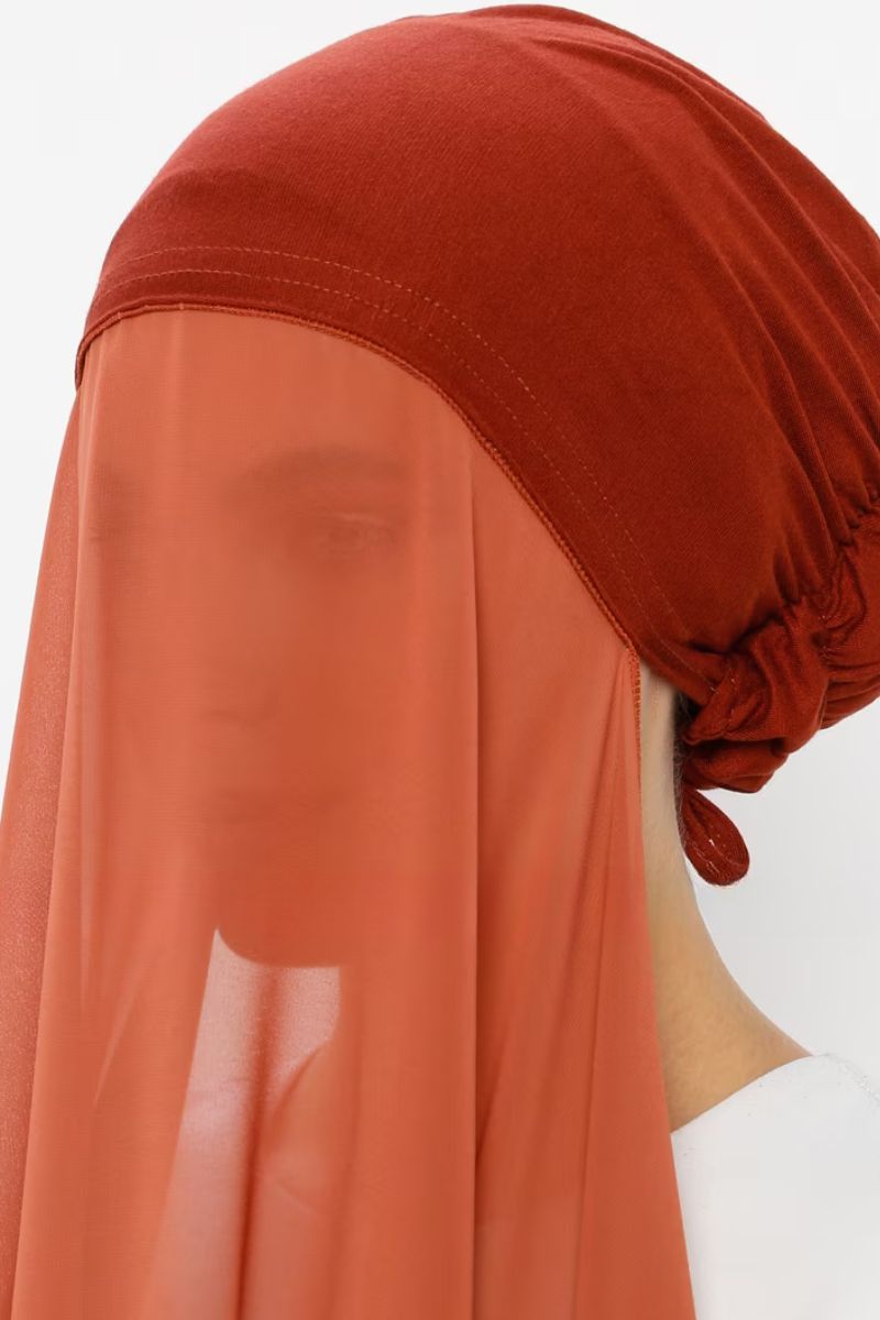 Everyday Chiffon Hijab with Undercap | Orange