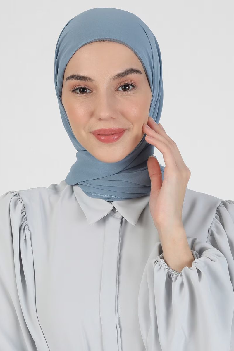 Everyday Chiffon Hijab with Undercap | Cloud Blue