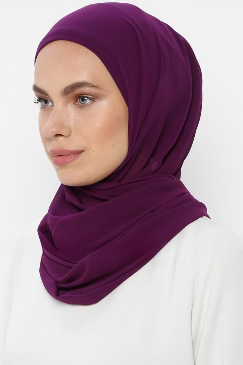 Everyday Chiffon Hijab with Undercap | Purple