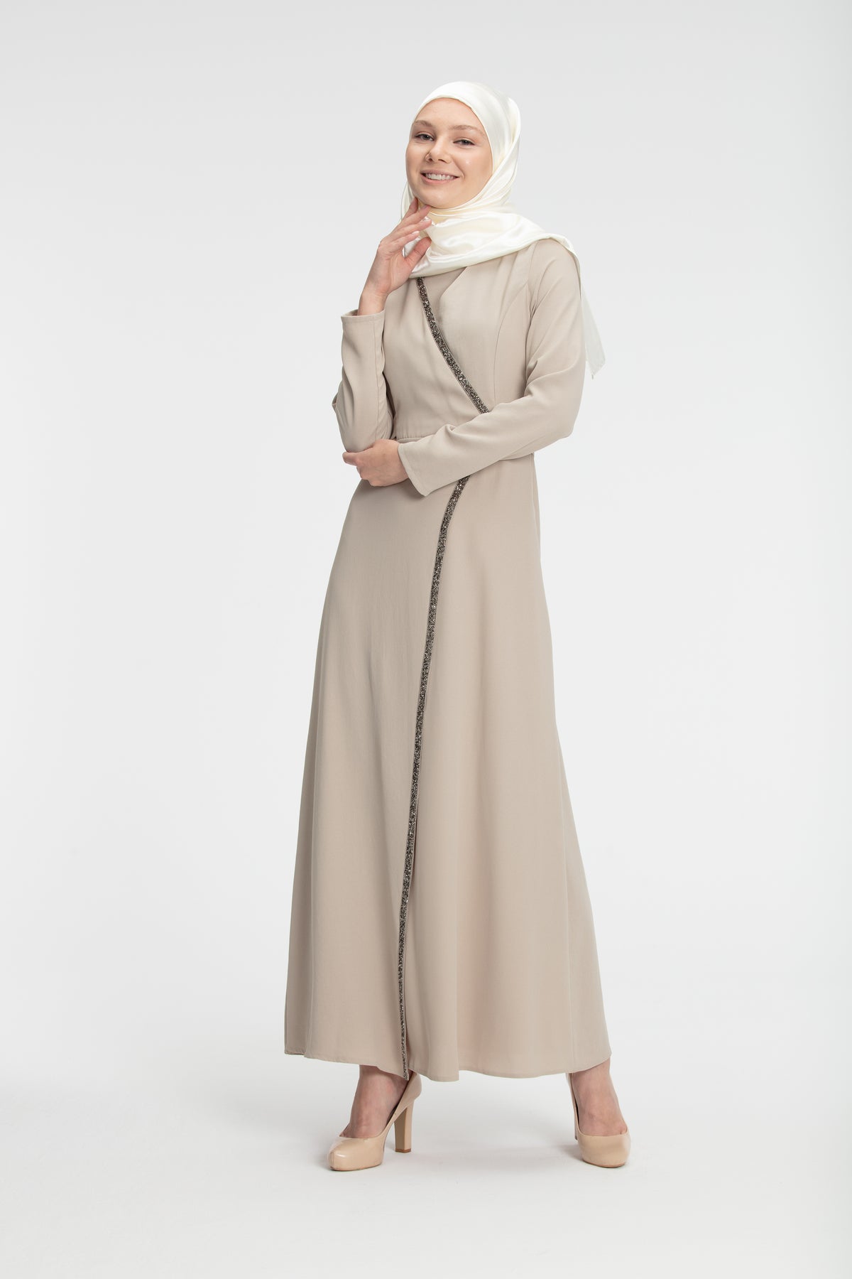 Noor Wrap Dress | Champagne Beige