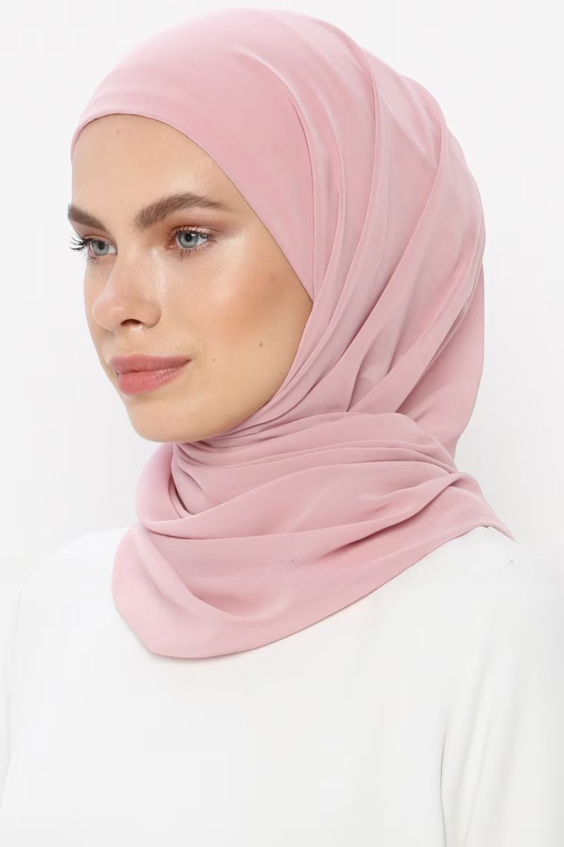 Everyday Chiffon Hijab with Undercap | Pink