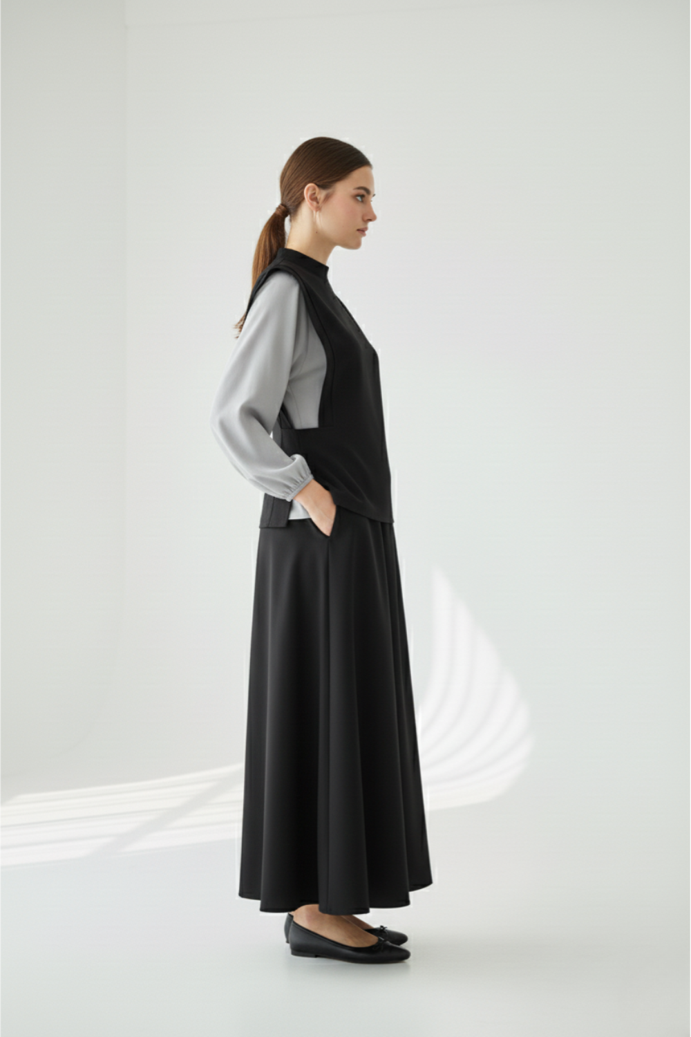 Harvest Harmony Modest Skirt Set | Black