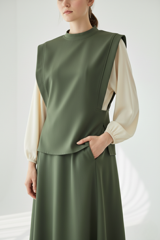 Harvest Harmony Modest Skirt Set | Green