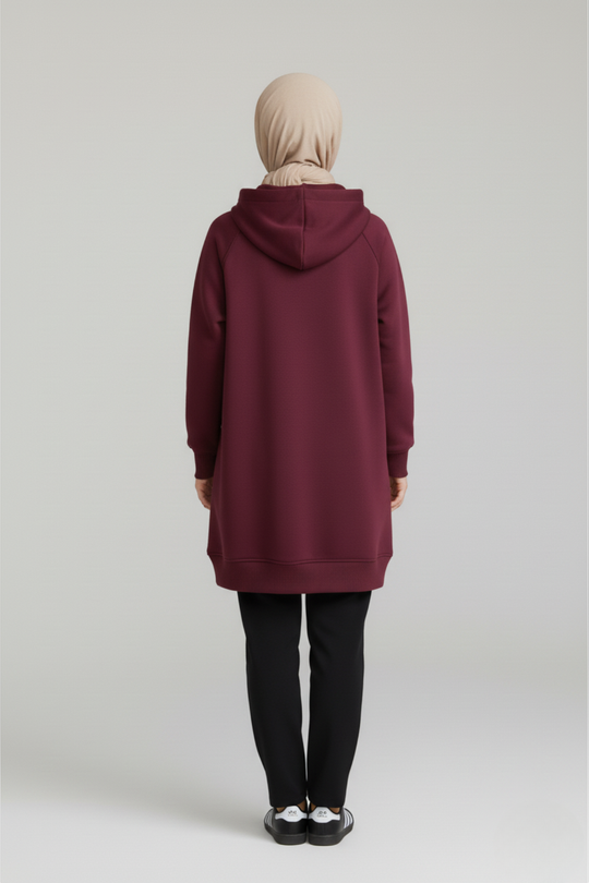 CozyCore Modest Hoodie | Maroon