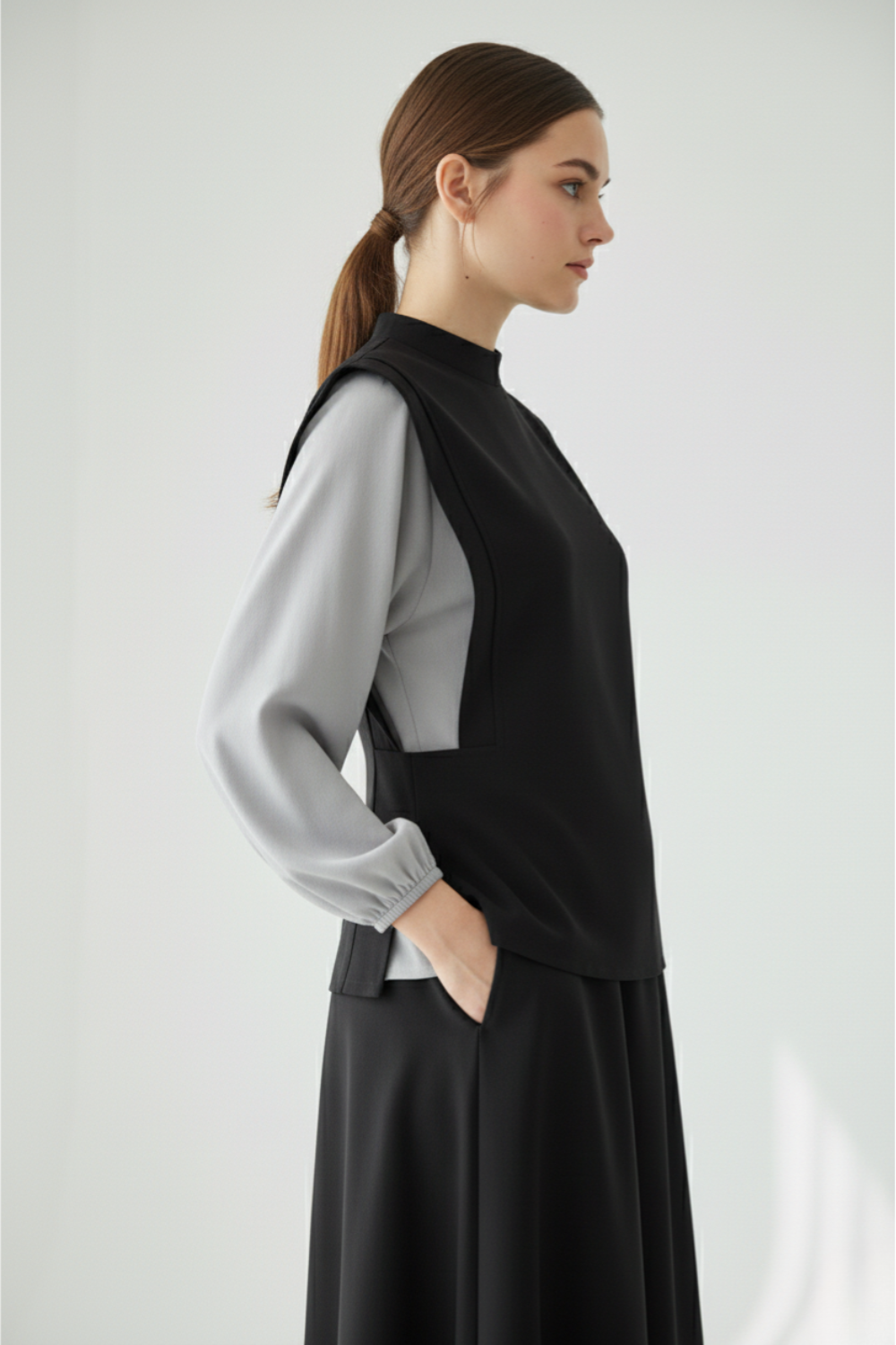 Harvest Harmony Modest Skirt Set | Black