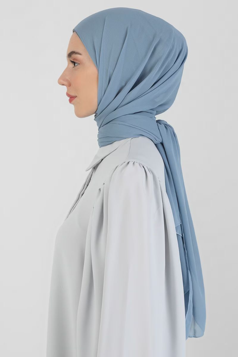 Everyday Chiffon Hijab with Undercap | Cloud Blue