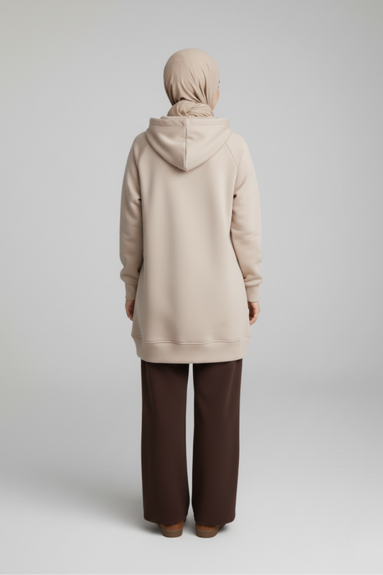 CozyCore Modest Hoodie | Beige