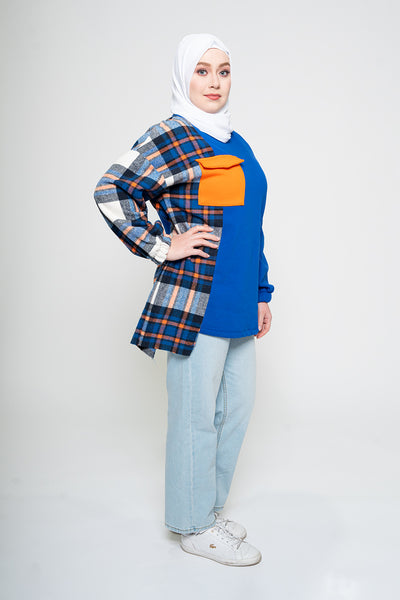Hadeel Oversized Modest Sweatshirt | Blue