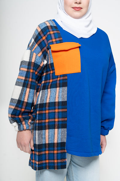 Hadeel Oversized Modest Sweatshirt | Blue