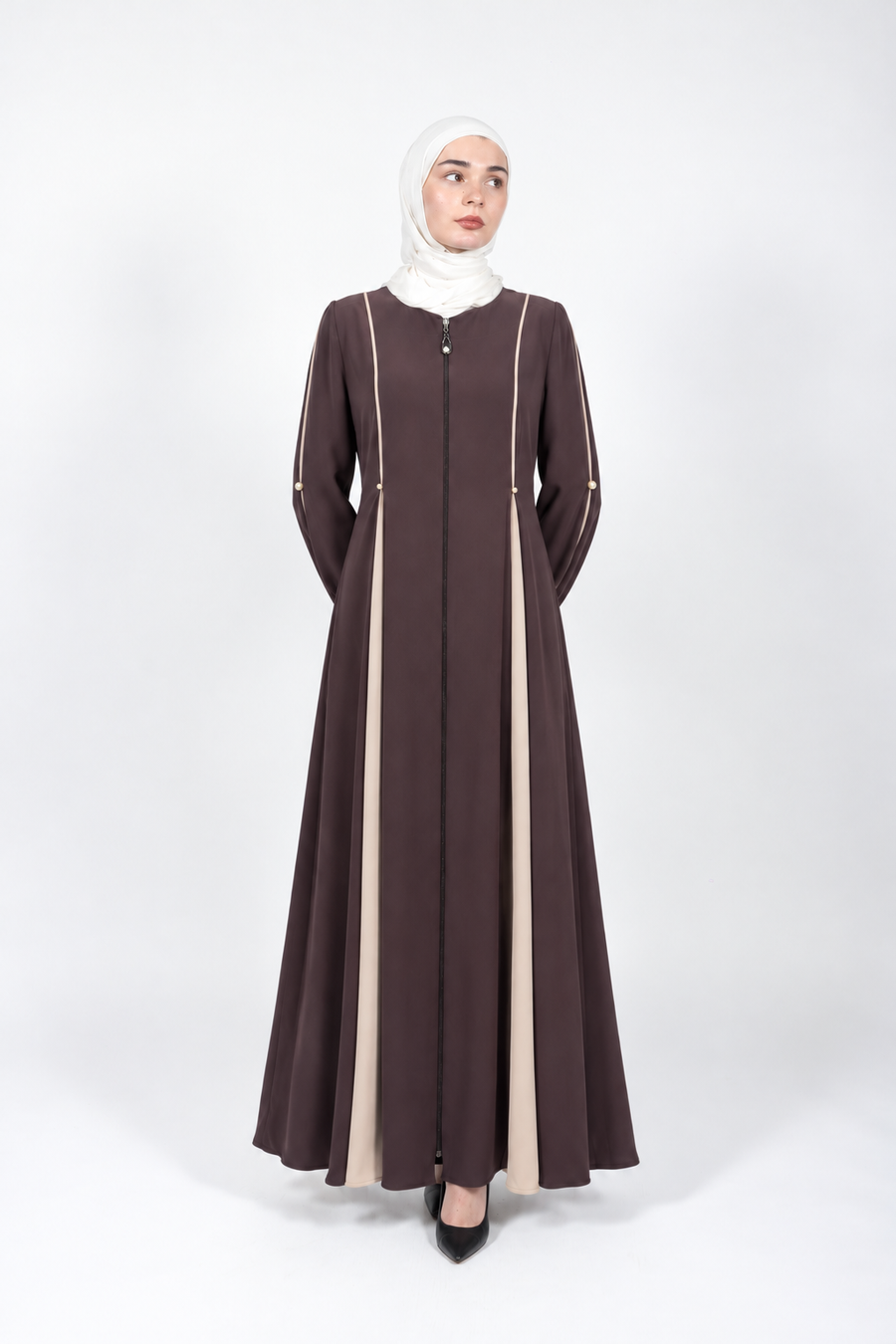 Asma Midnight Flow Viscose Abaya | Mink