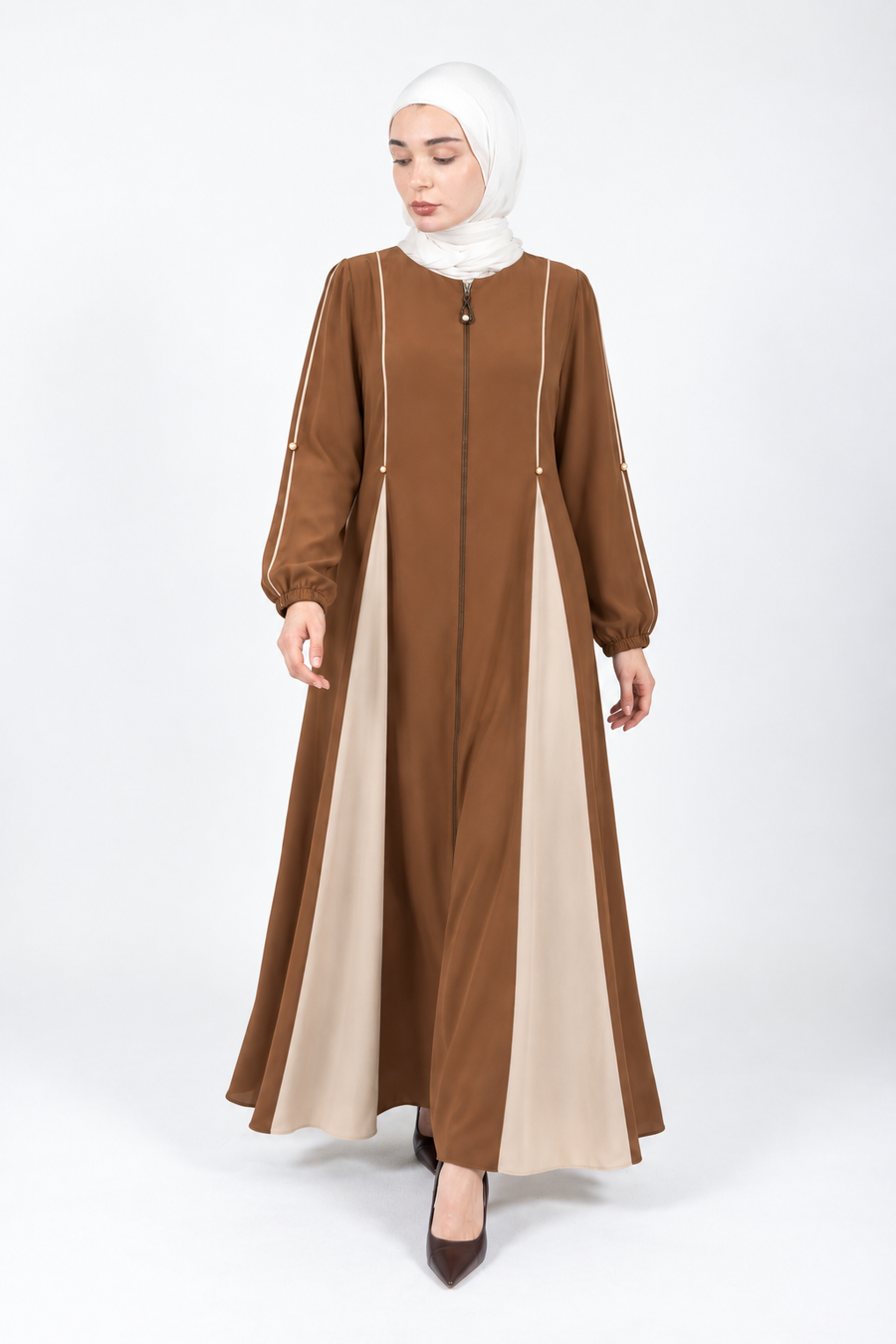 Asma Midnight Flow Viscose Abaya | Cumin