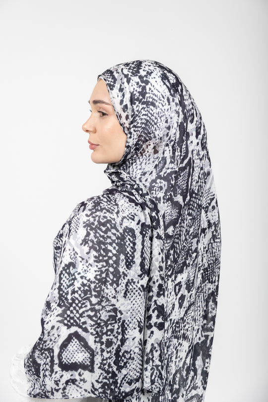 Printed Modal Hijab | Snow Leopard