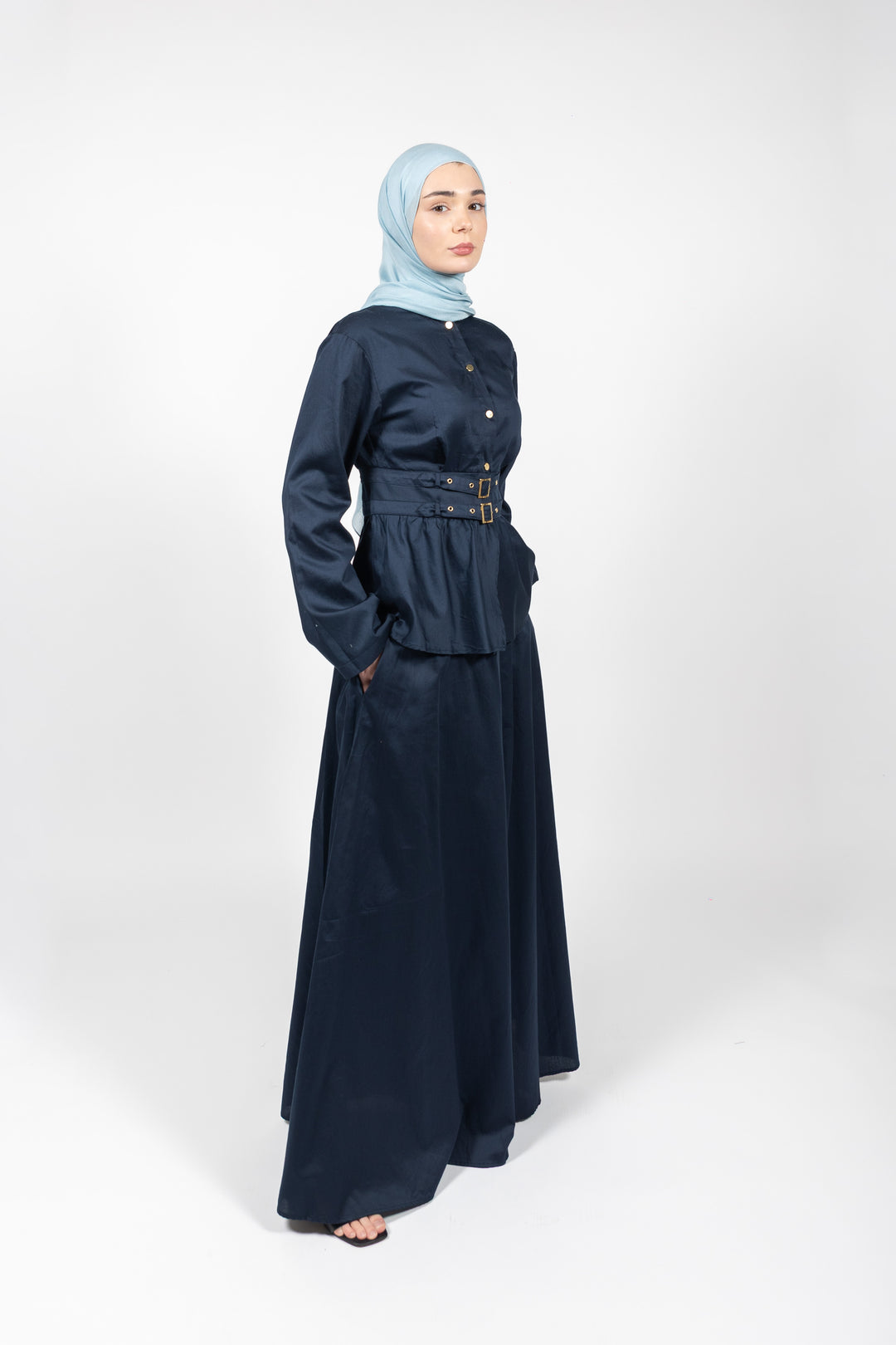 navy blue dress matching hijab Blue Hijab Dress