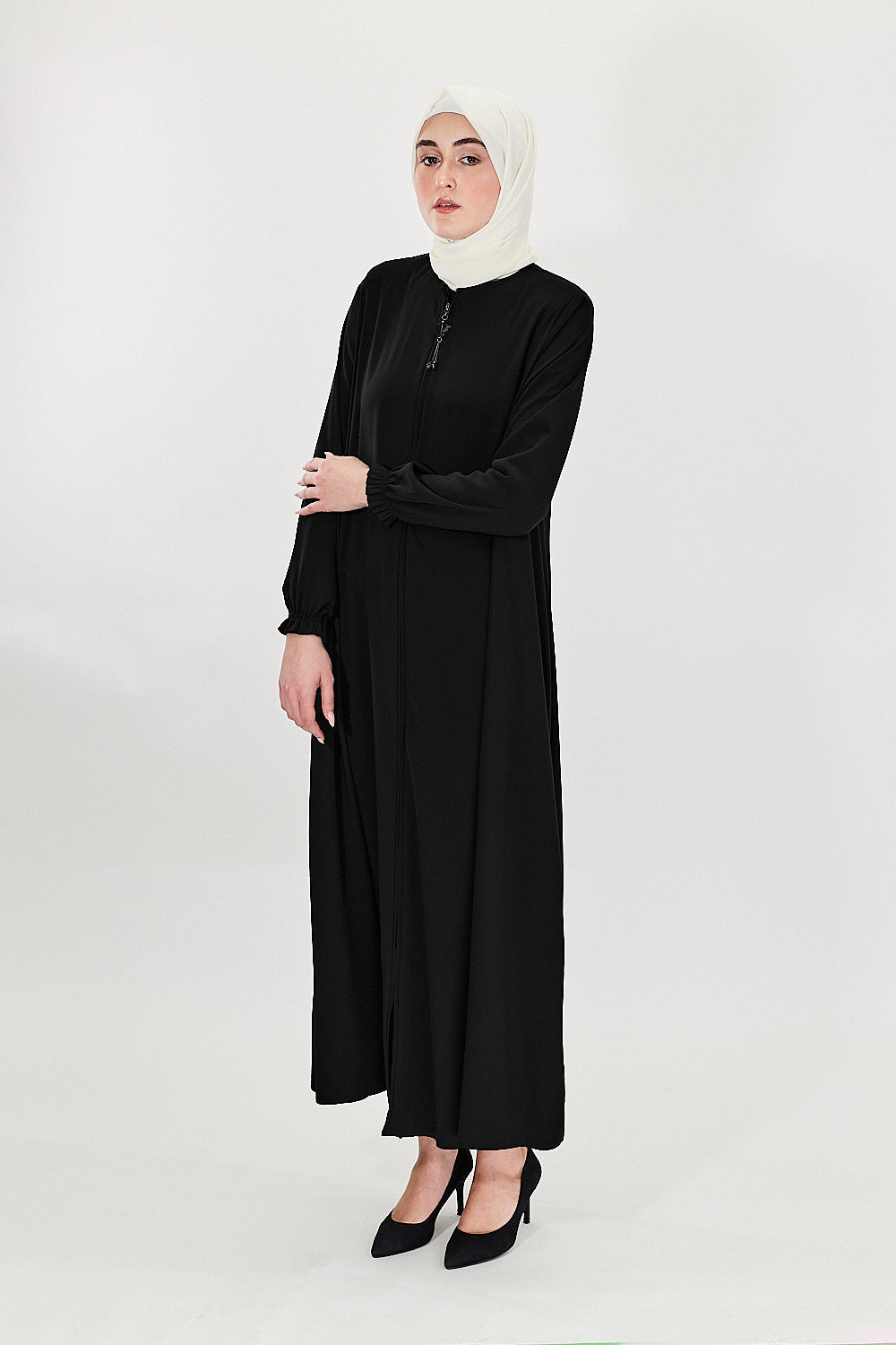 Verdant Grace Modest Abaya | Black