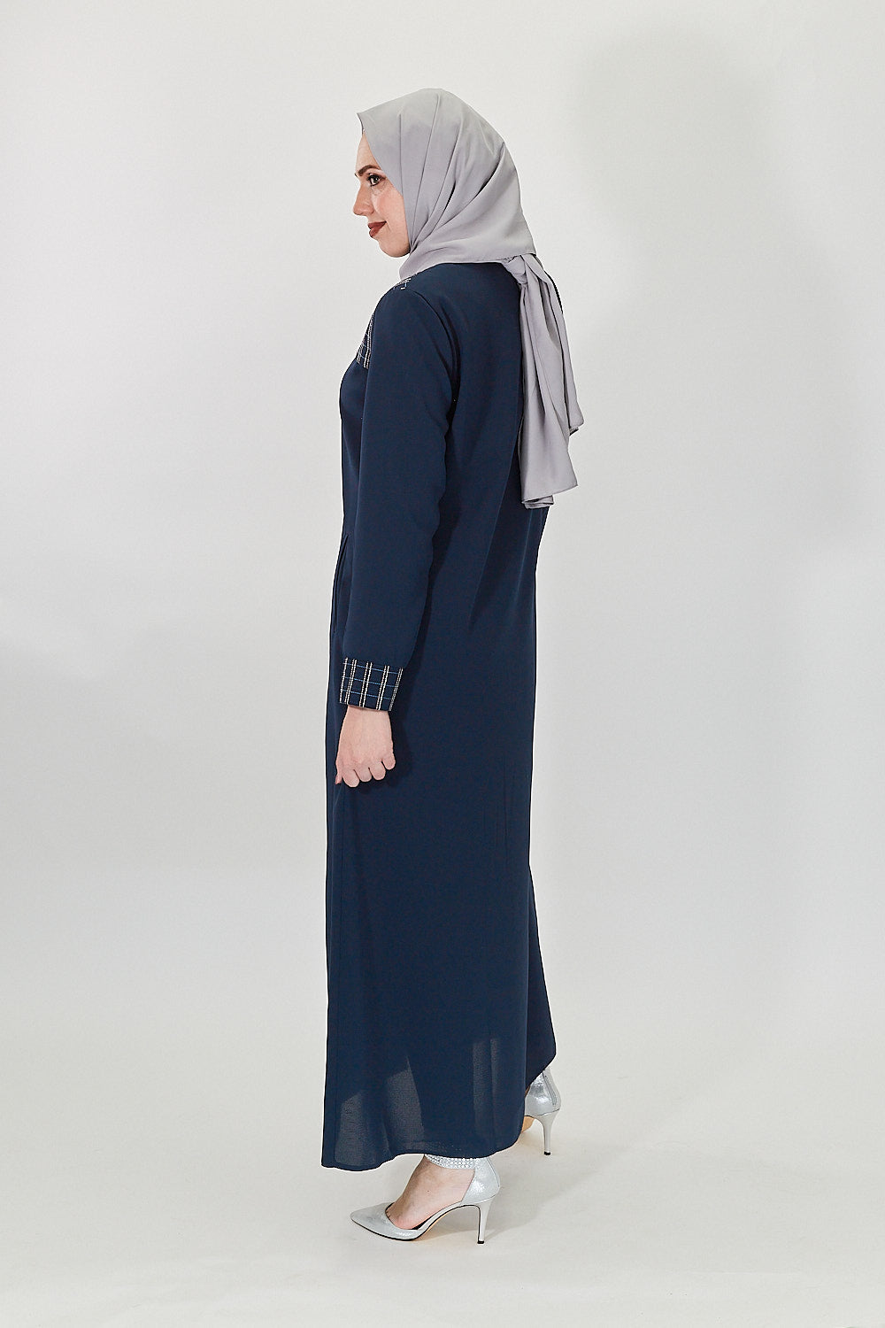 Urban Textured Modest Turkish Jilbab | Dark Blue 