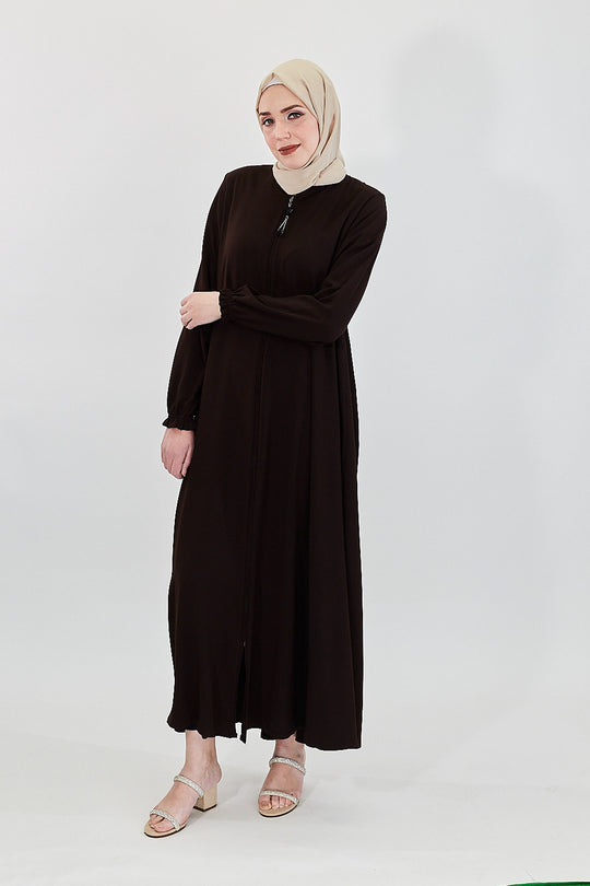 Verdant Grace Modest Abaya | Brown