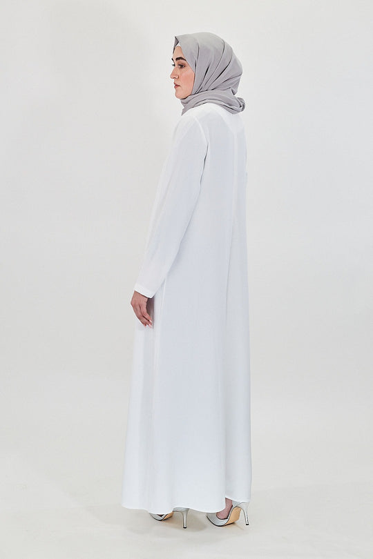 Timeless Noir Modest Abaya | White