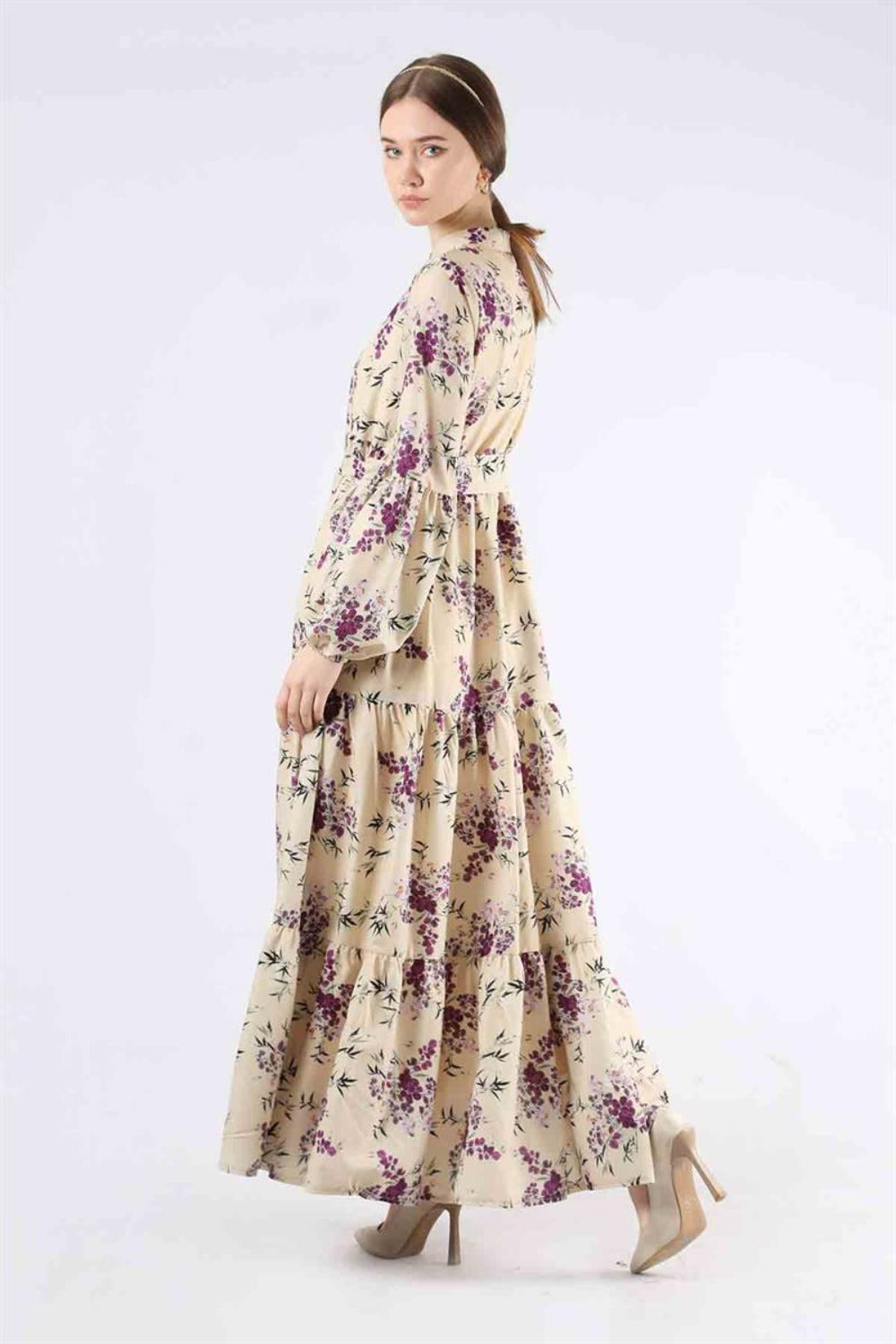 Dareen Floral Modest Dress | Purple