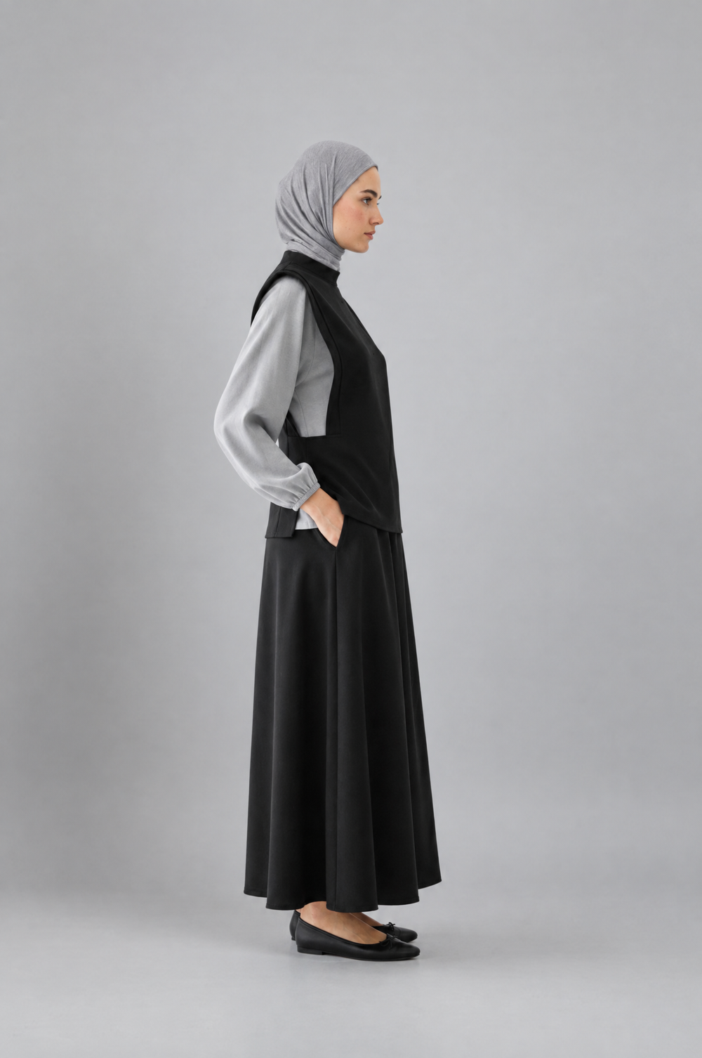 Harvest Harmony Modest Skirt Set in Black