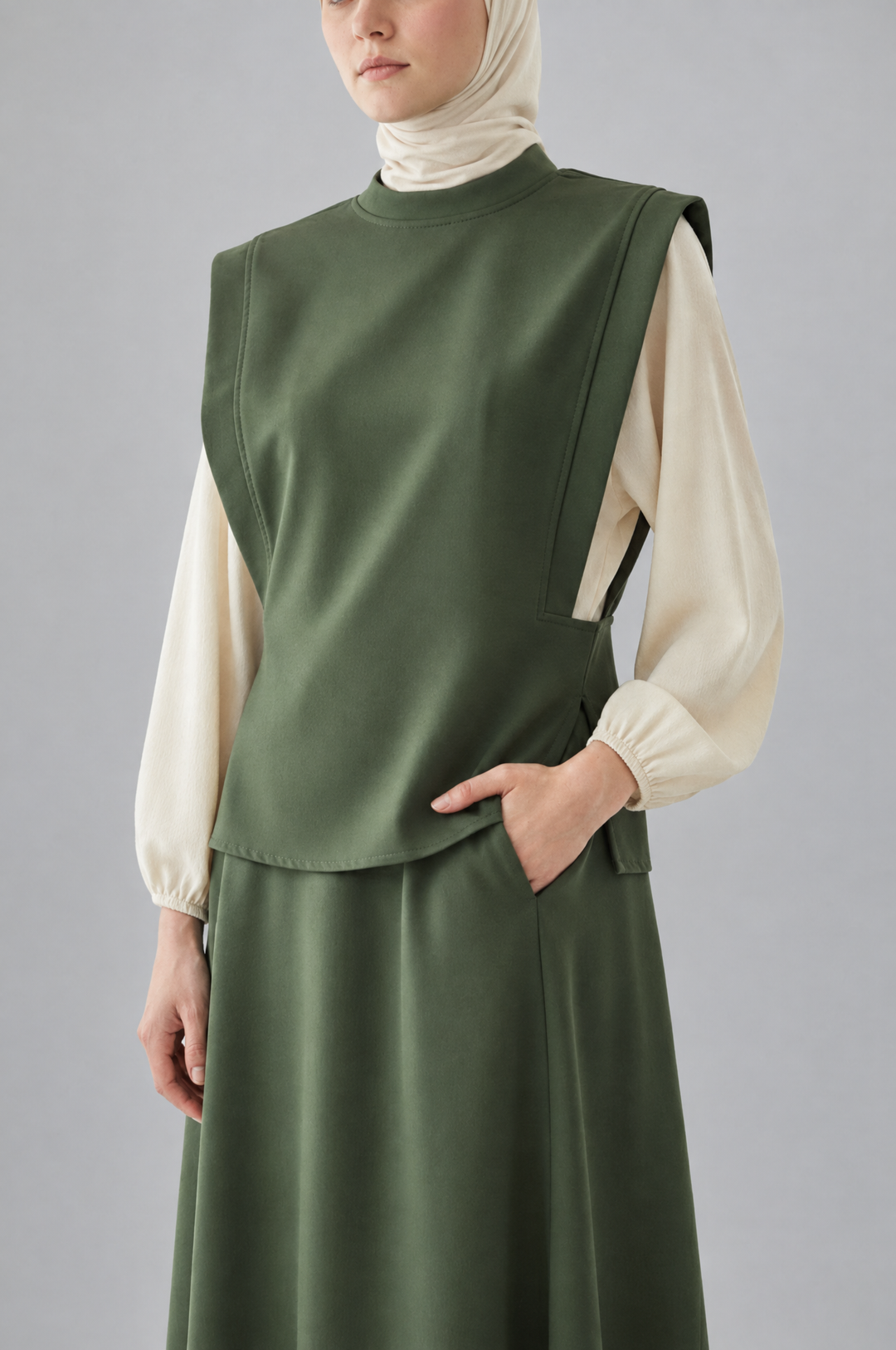 Harvest Harmony Modest Skirt Set in Green