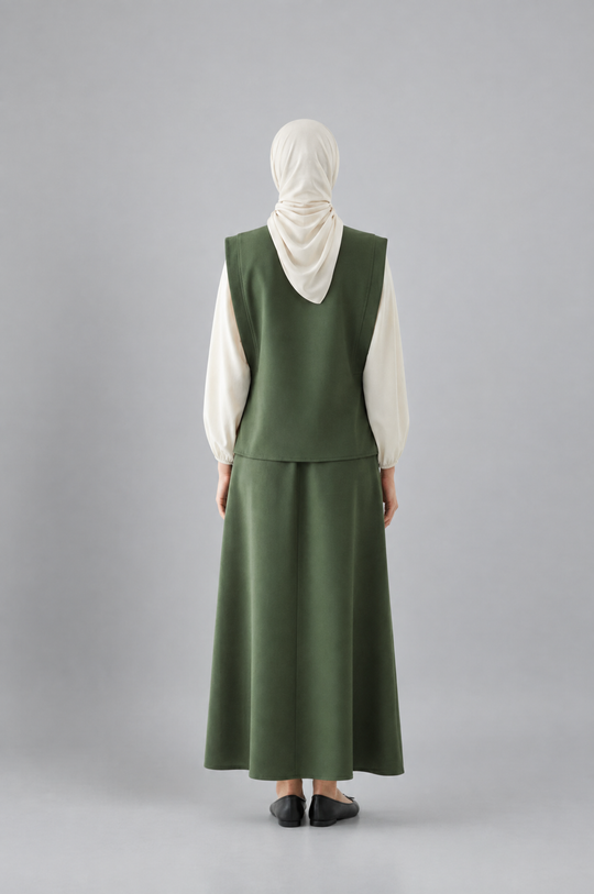 Harvest Harmony Modest Skirt Set in Green