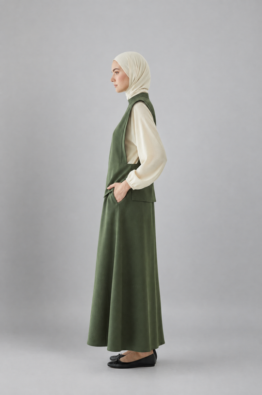 Harvest Harmony Modest Skirt Set in Green