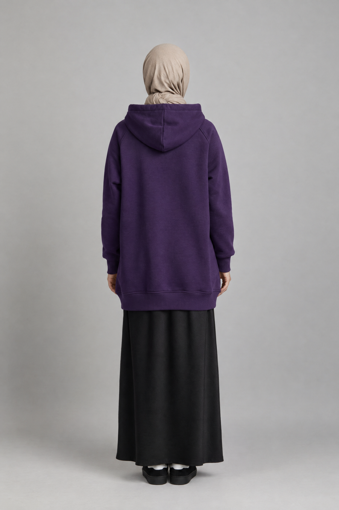 CozyCore Modest Hoodie in Purple