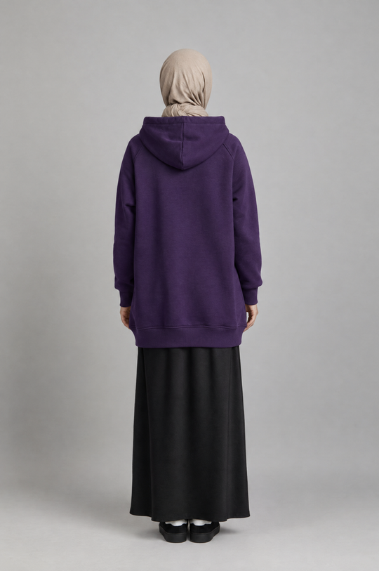 CozyCore Modest Hoodie in Purple