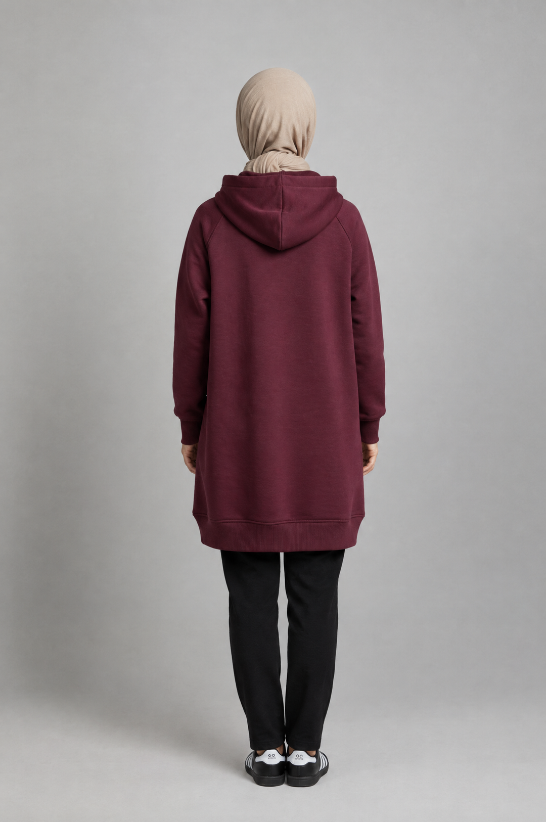 CozyCore Modest Hoodie in Maroon