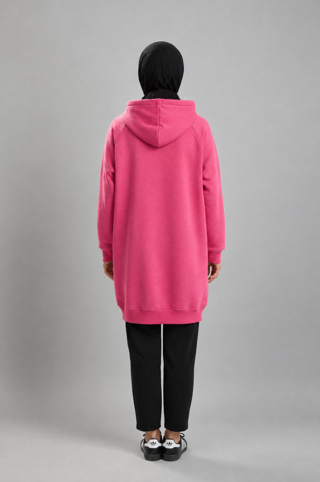 CozyCore Modest Hoodie in Neon Pink