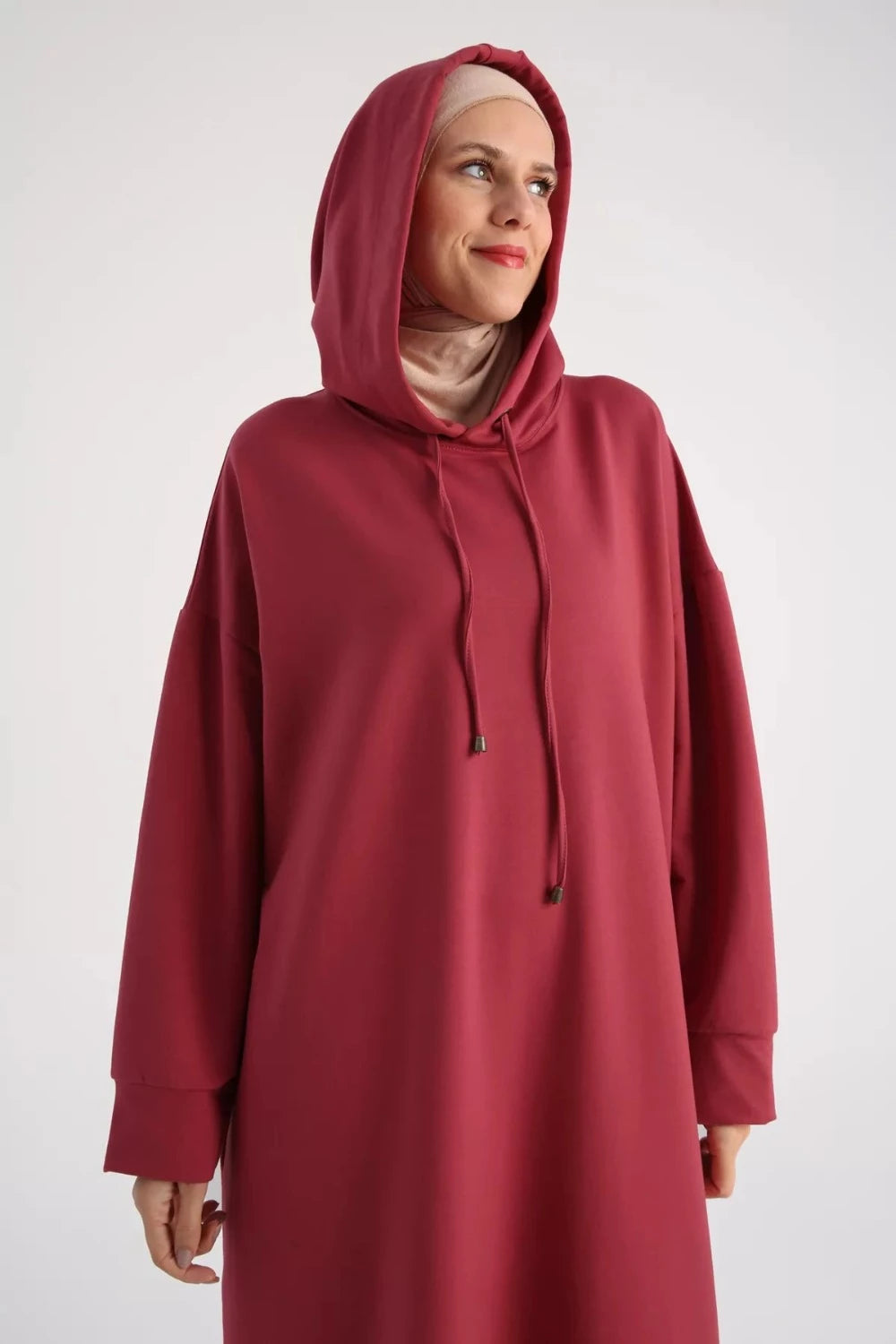 Plus Size Modest Hooded Knitted Dress| Dana Fashion
