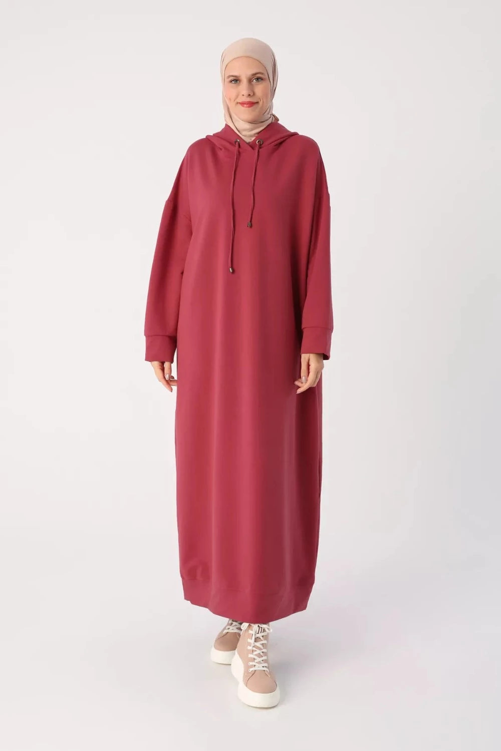 Plus Size Modest Hooded Knitted Dress| Dana Fashion