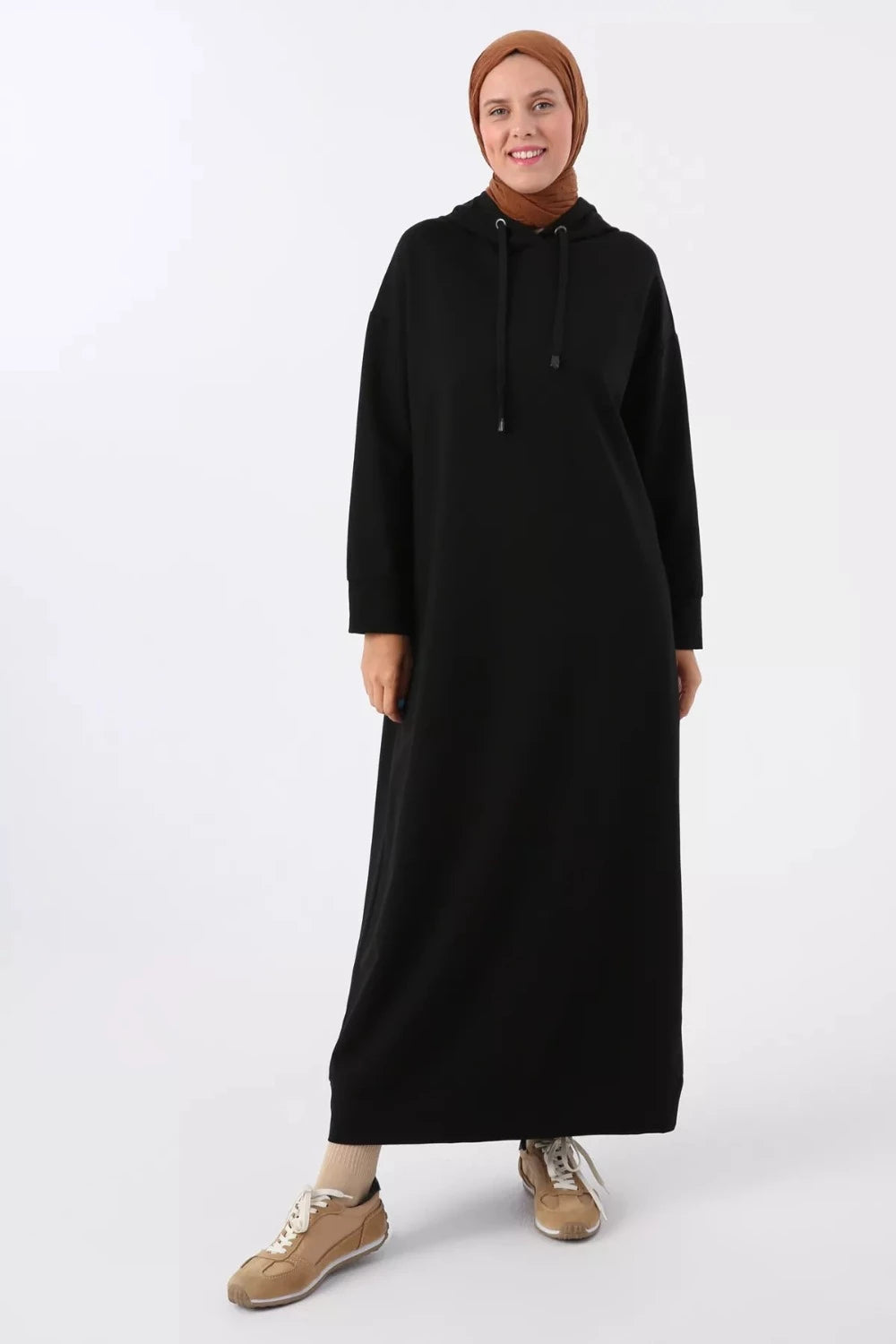 Sara Modest Hooded Chic Maxi Dress | Dana Fashion