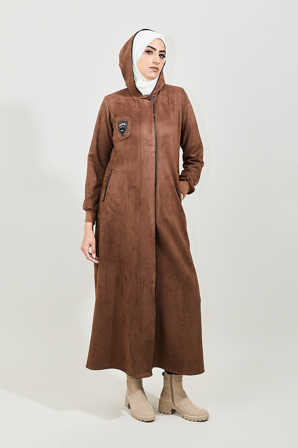 Hooded Modest Velvet Turkish Jilbab | Dana Fashion