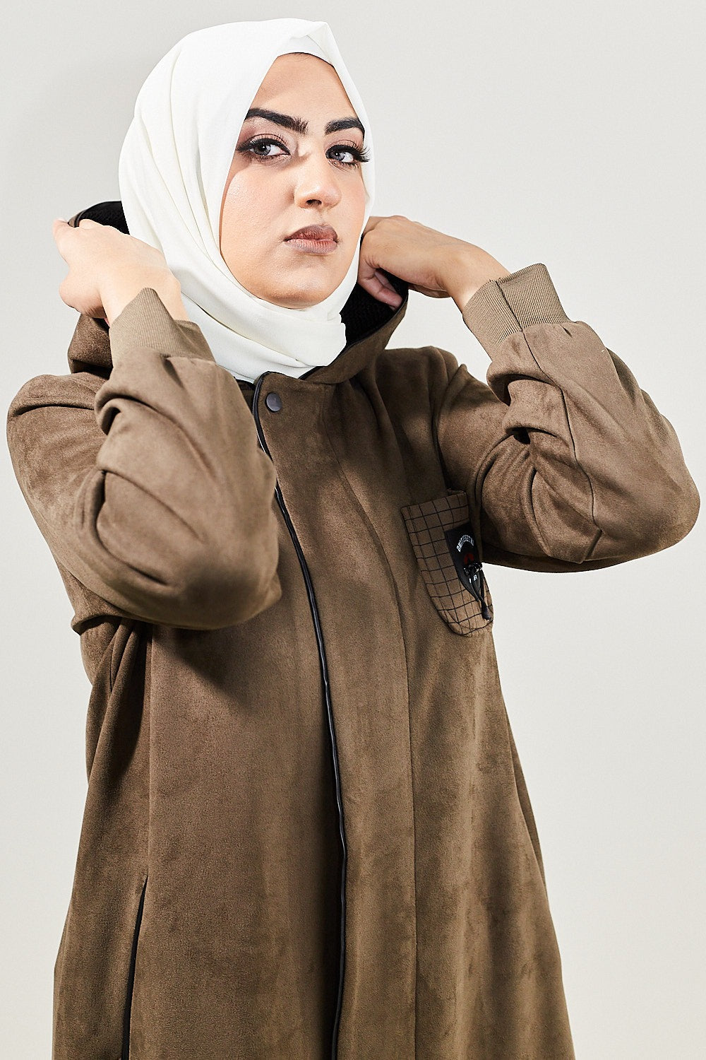 Hooded Modest Velvet Turkish Jilbab | Dana Fashion