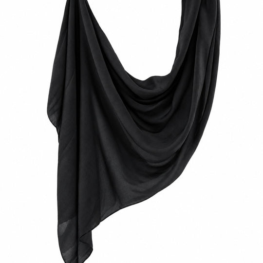 Premium Modal Hijab | Black - flat lay view