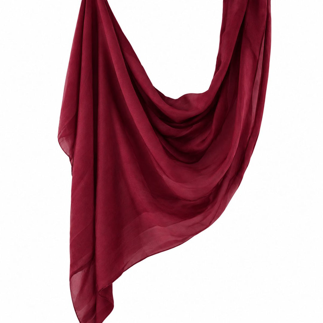 Premium Modal Hijab | Burgundy - flat lay view