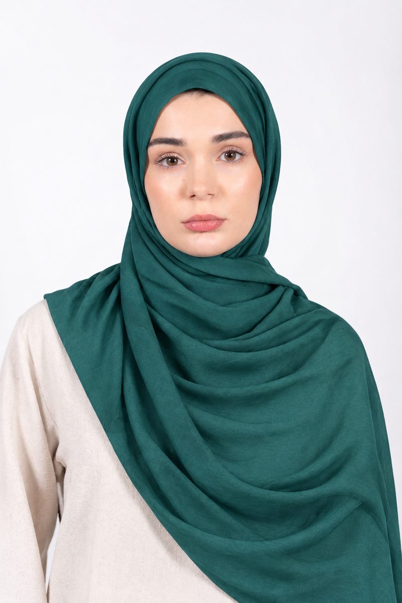 Premium Modal Hijab | Deep Teal - front view