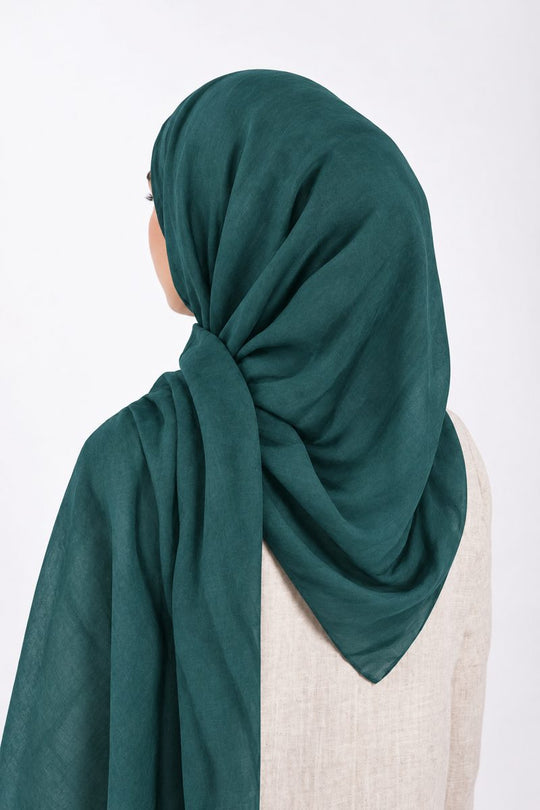 Premium Modal Hijab | Deep Teal - back view